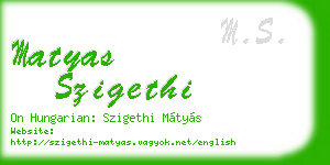 matyas szigethi business card
