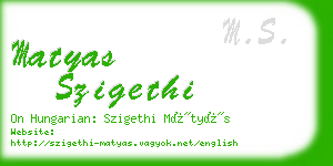 matyas szigethi business card